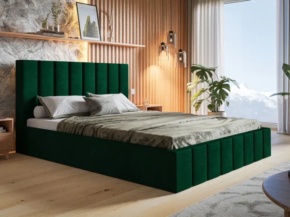 Łóżka Z Zagłówkiem|Łóżka Z Pojemnikiem>Riban Łóżko tapicerowane 180x200 cm PASOT ze stelażem i pojemnikiem