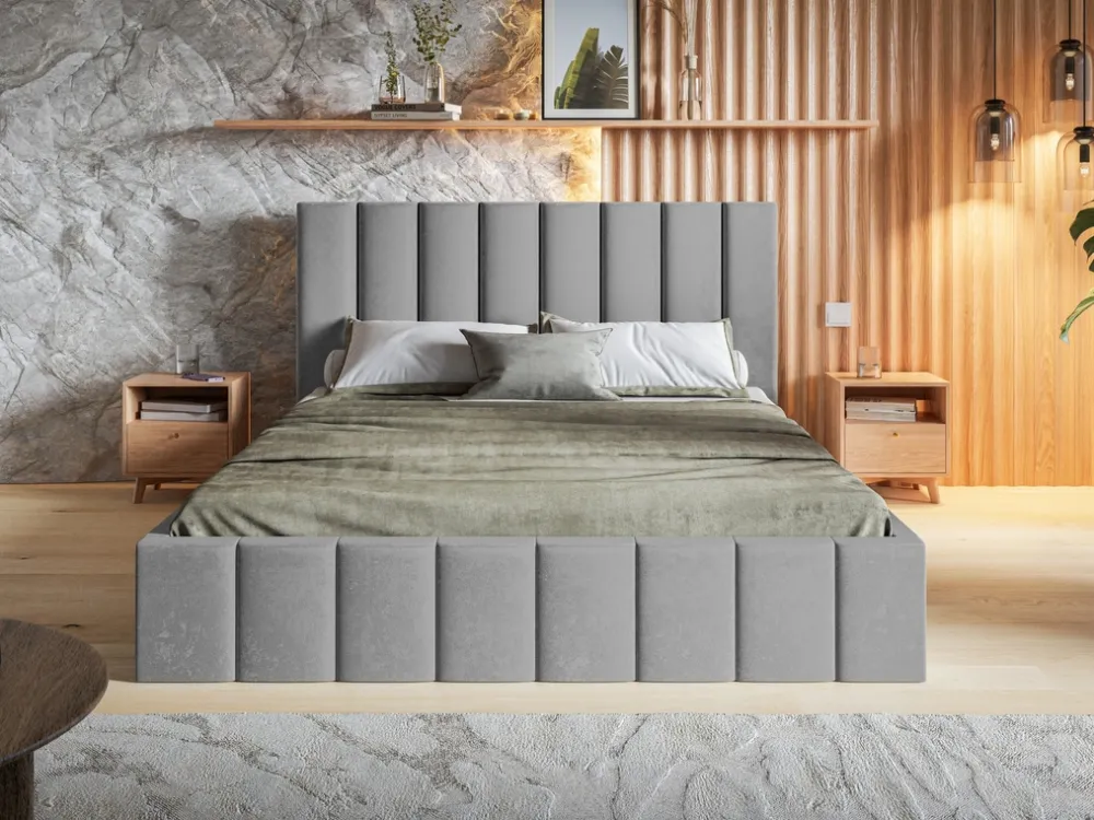 Łóżka Z Zagłówkiem|Łóżka Z Pojemnikiem>Riban Łóżko tapicerowane 180x200 cm PASOT ze stelażem i pojemnikiem