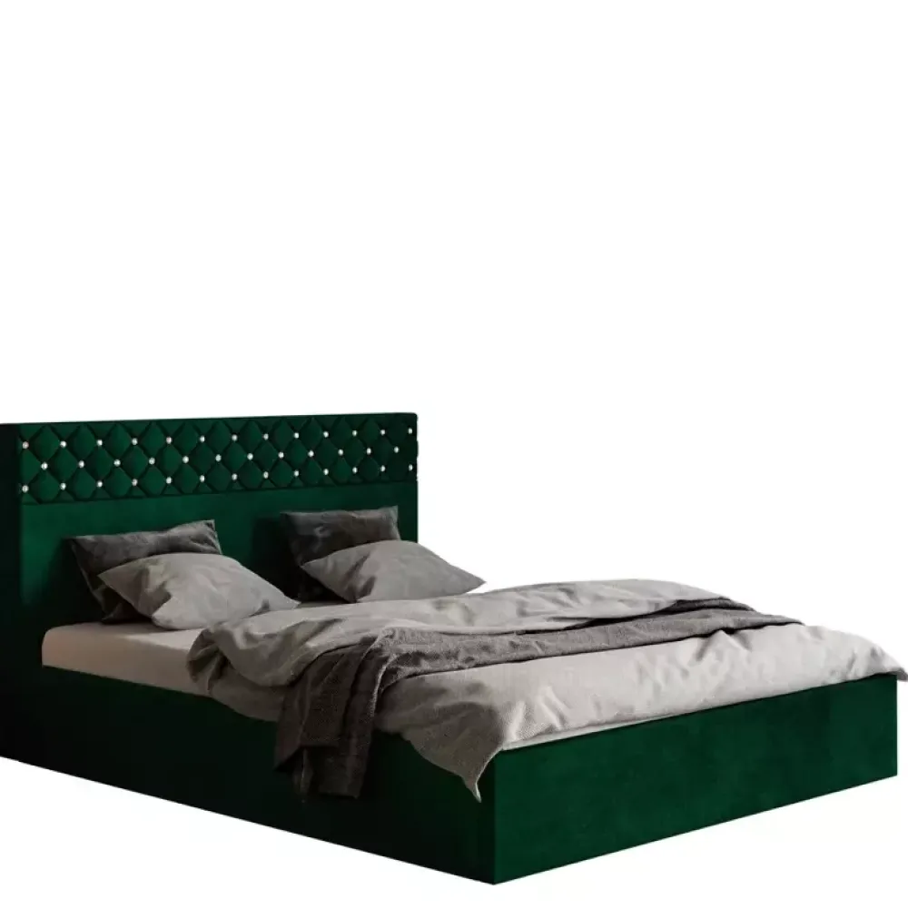 Łóżka Młodzieżowe|Łóżka Z Zagłówkiem>Riban Łóżko tapicerowane 160x200 cm STOIC zielona butelka