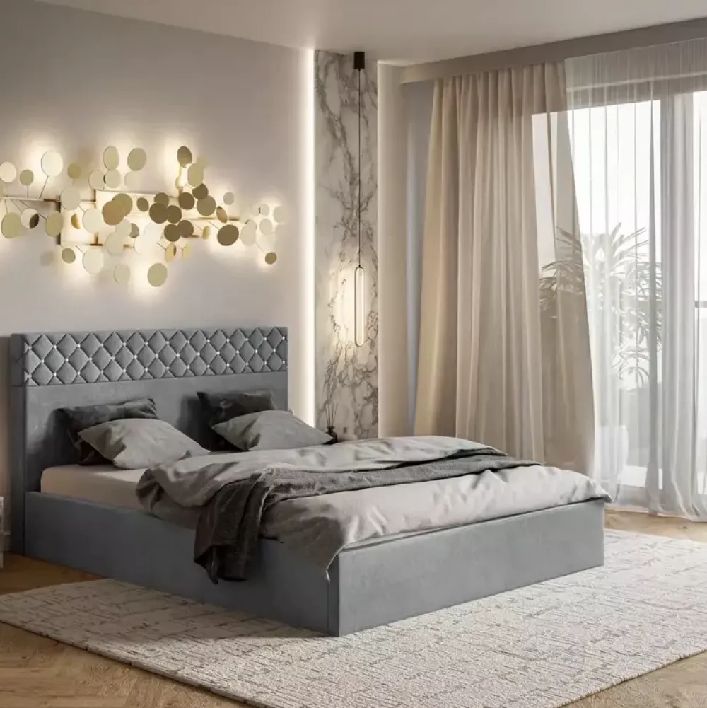 Łóżka Młodzieżowe|Łóżka Z Zagłówkiem>Riban Łóżko tapicerowane 160x200 cm STOIC zielona butelka