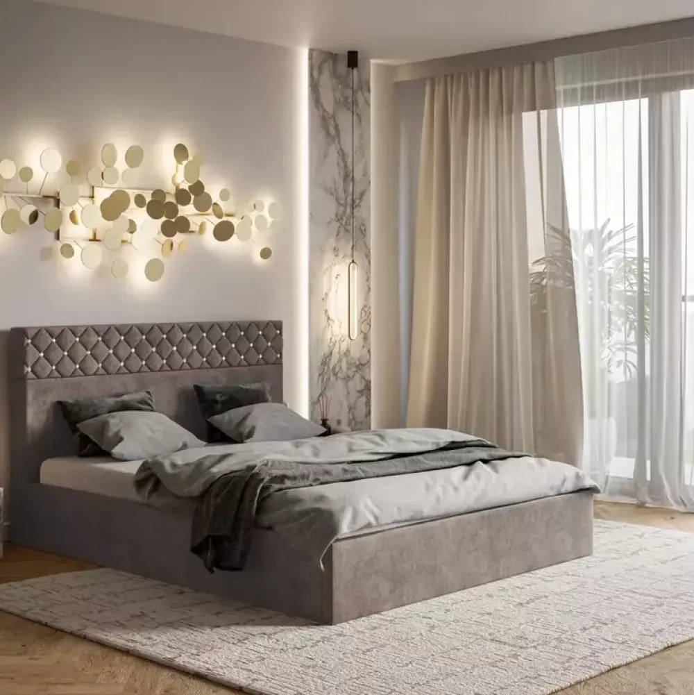 Łóżka Młodzieżowe|Łóżka Z Zagłówkiem>Riban Łóżko tapicerowane 160x200 cm STOIC zielona butelka