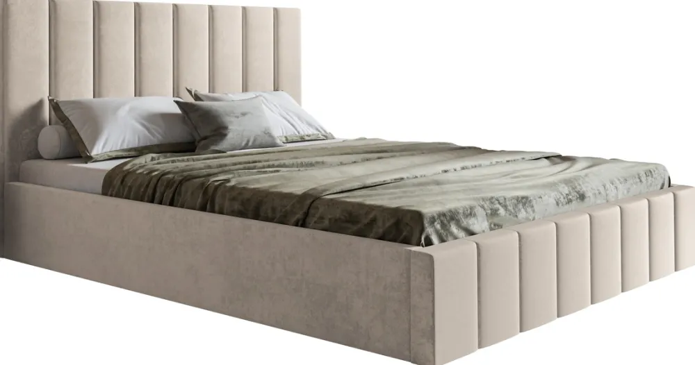 Meble Dla Dzieci|Meble Młodzieżowe>Riban Łóżko tapicerowane 120x200 cm ze stelażem i pojemnikiem PASOT