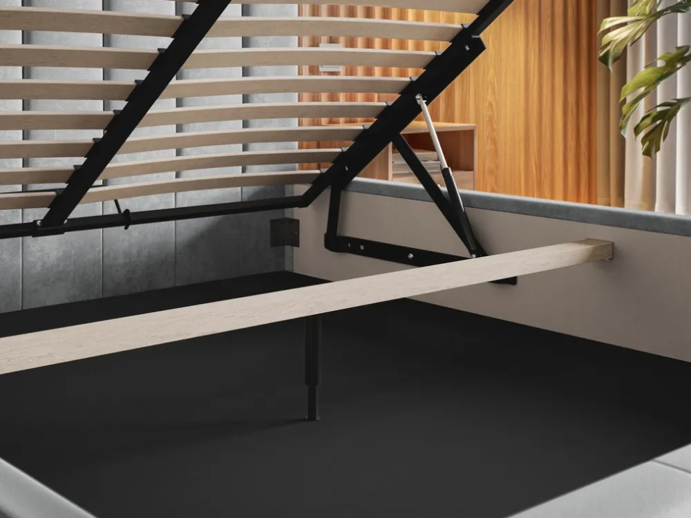 Meble Dla Dzieci|Meble Młodzieżowe>Riban Łóżko tapicerowane 120x200 cm ze stelażem i pojemnikiem PASOT