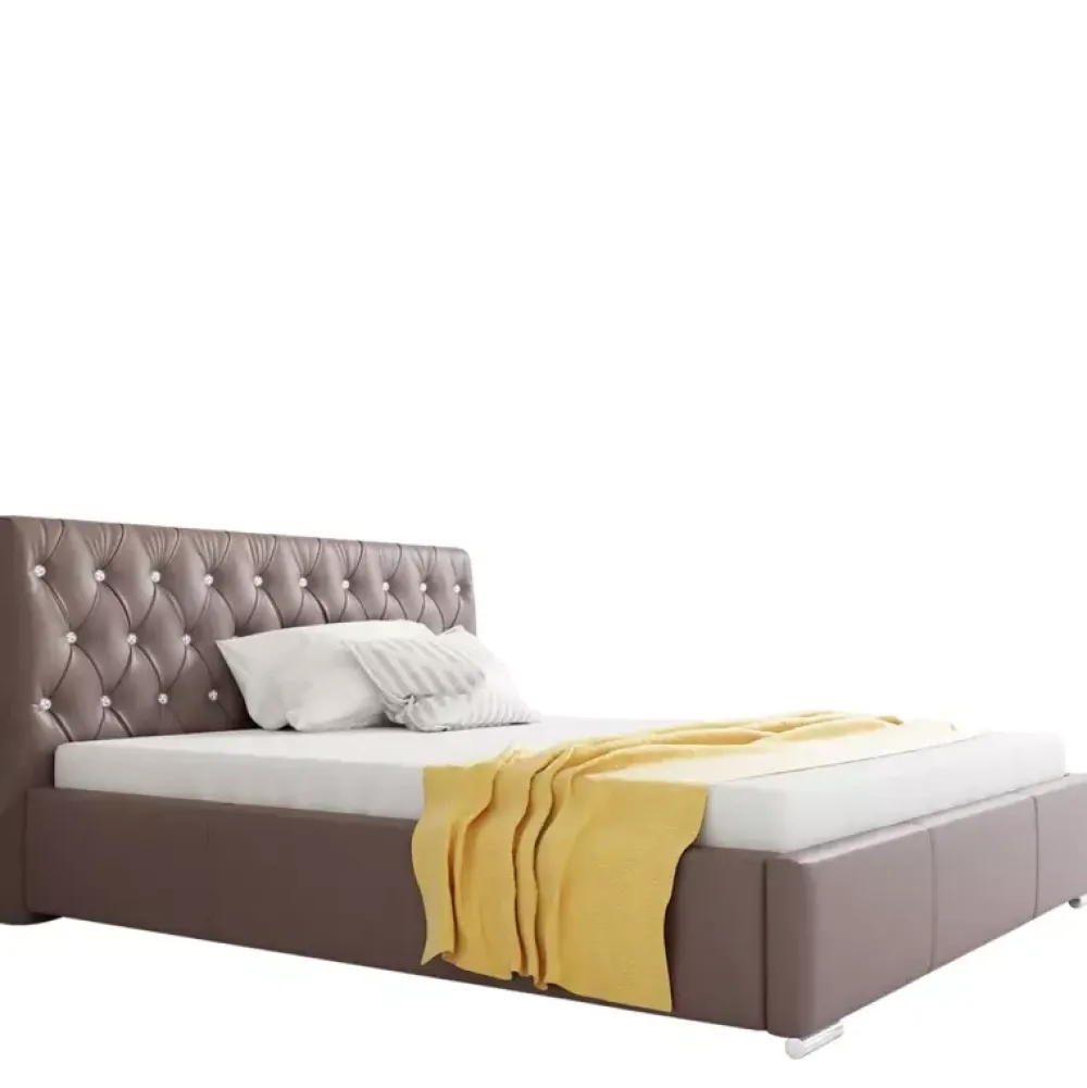 Łóżka Młodzieżowe|Łóżka Z Zagłówkiem>Gruszka Łóżko tapicerowane 160x200 czarne RYGA