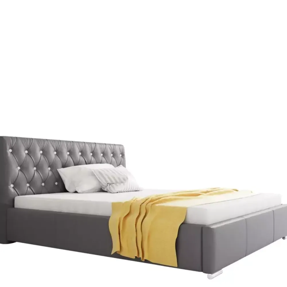 Łóżka Młodzieżowe|Łóżka Z Zagłówkiem>Gruszka Łóżko tapicerowane 160x200 czarne RYGA