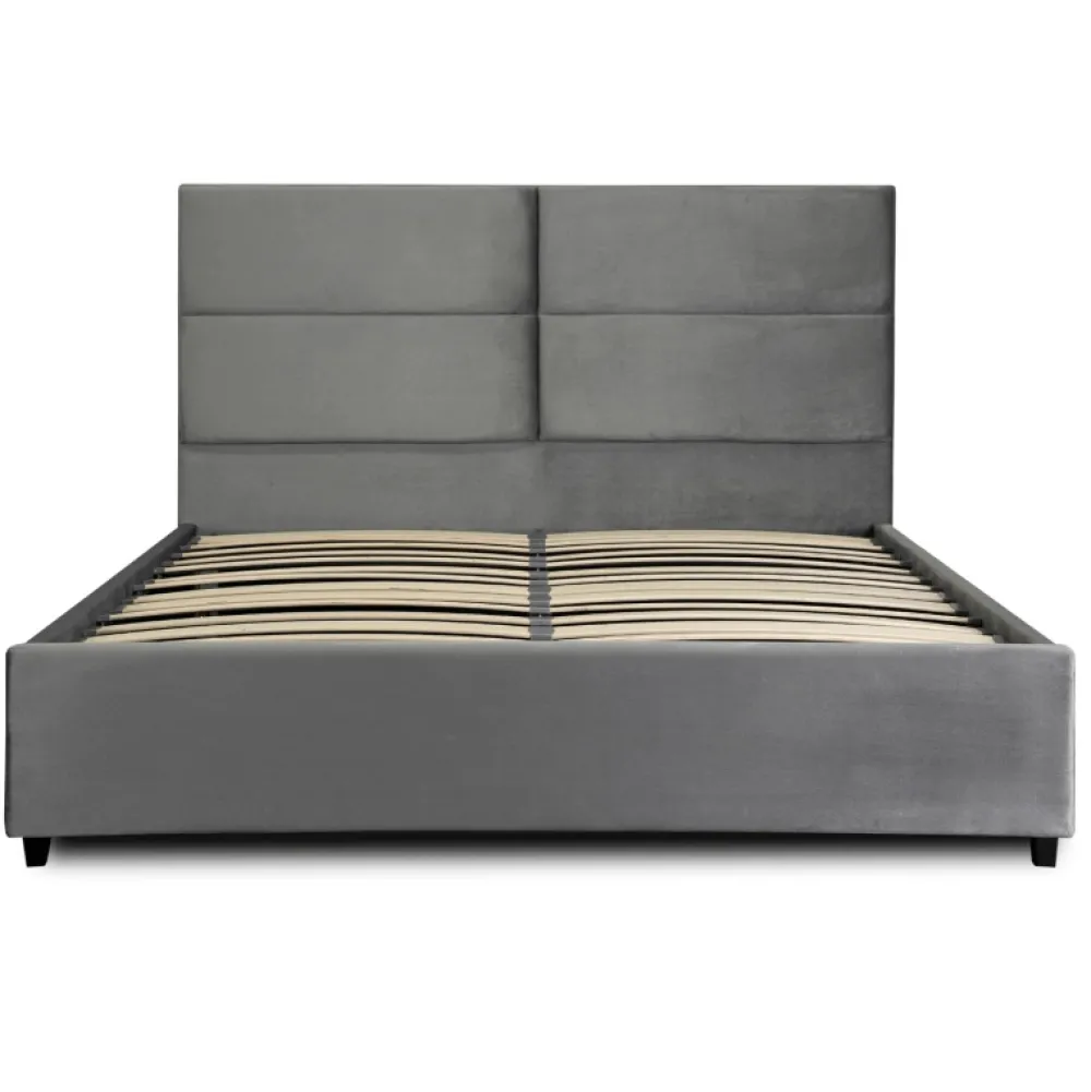 Łóżka Ze Stelażem|Łóżka Na Nóżkach>MEBEL ELITE Łóżko tapicerowane 160x200 dwuosobowe TAVONE szare
