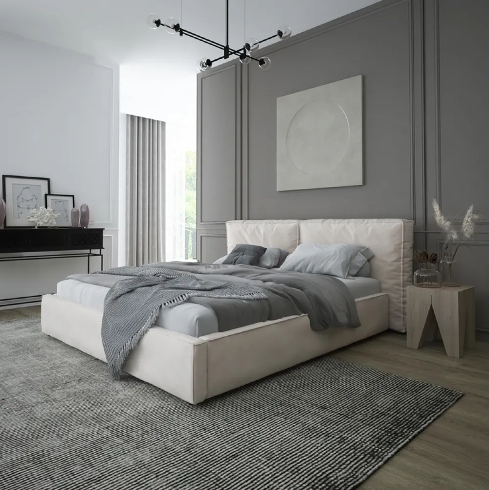 Łóżka Młodzieżowe|Łóżka Z Zagłówkiem>Laaph Studio Łóżko tapicerowane 140x200 PALISE