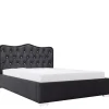 Łóżka Z Pojemnikiem|Łóżka Czarne>Gruszka Łóżko tapicerowane 200x200 SEUL