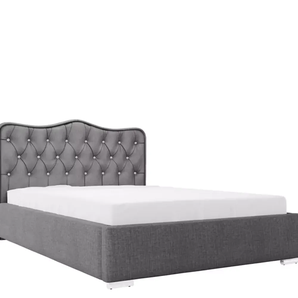 Łóżka Z Pojemnikiem|Łóżka Czarne>Gruszka Łóżko tapicerowane 200x200 SEUL