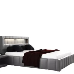 Łóżka Z Zagłówkiem|Łóżka Nowoczesne>Gruszka Łóżko tapicerowane 180x200 szare FLORENCJA