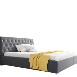 Łóżka Młodzieżowe|Łóżka Glamour>Gruszka Łóżko tapicerowane 140x200 szare RYGA