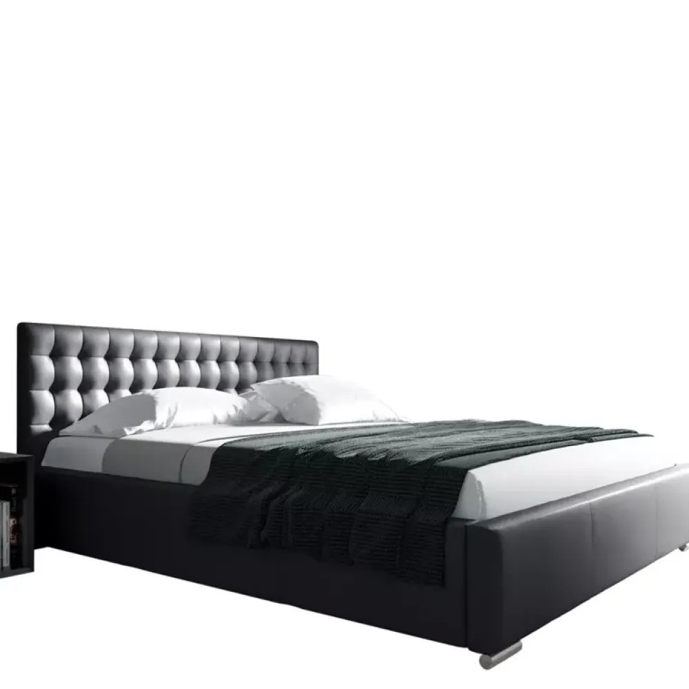 Łóżka Glamour|Łóżka Dwuosobowe>Gruszka Łóżko tapicerowane 180x200 z czerwonej ekoskóry PRAGA