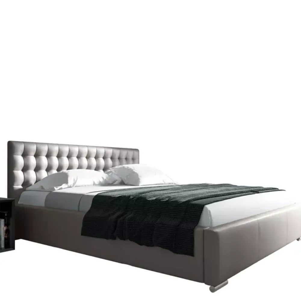 Łóżka Glamour|Łóżka Dwuosobowe>Gruszka Łóżko tapicerowane 180x200 z czerwonej ekoskóry PRAGA