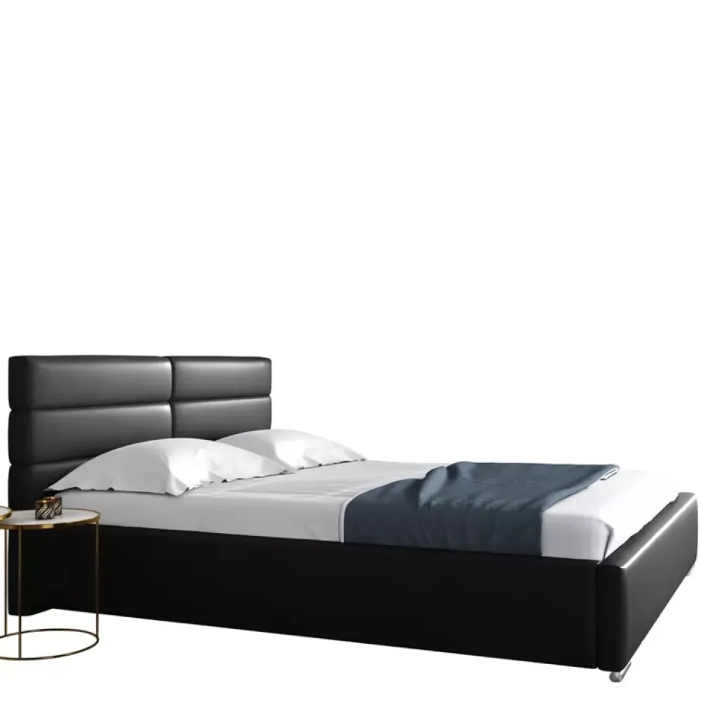 Łóżka Dwuosobowe|Łóżka Tapicerowane>Gruszka Łóżko Tapicerowane 180x200 z czerwonej ekoskóry LORET