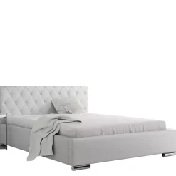 Łóżka Z Zagłówkiem|Łóżka Beżowe>Gruszka Łóżko tapicerowane 180x200 z ekoskóry PEKIN