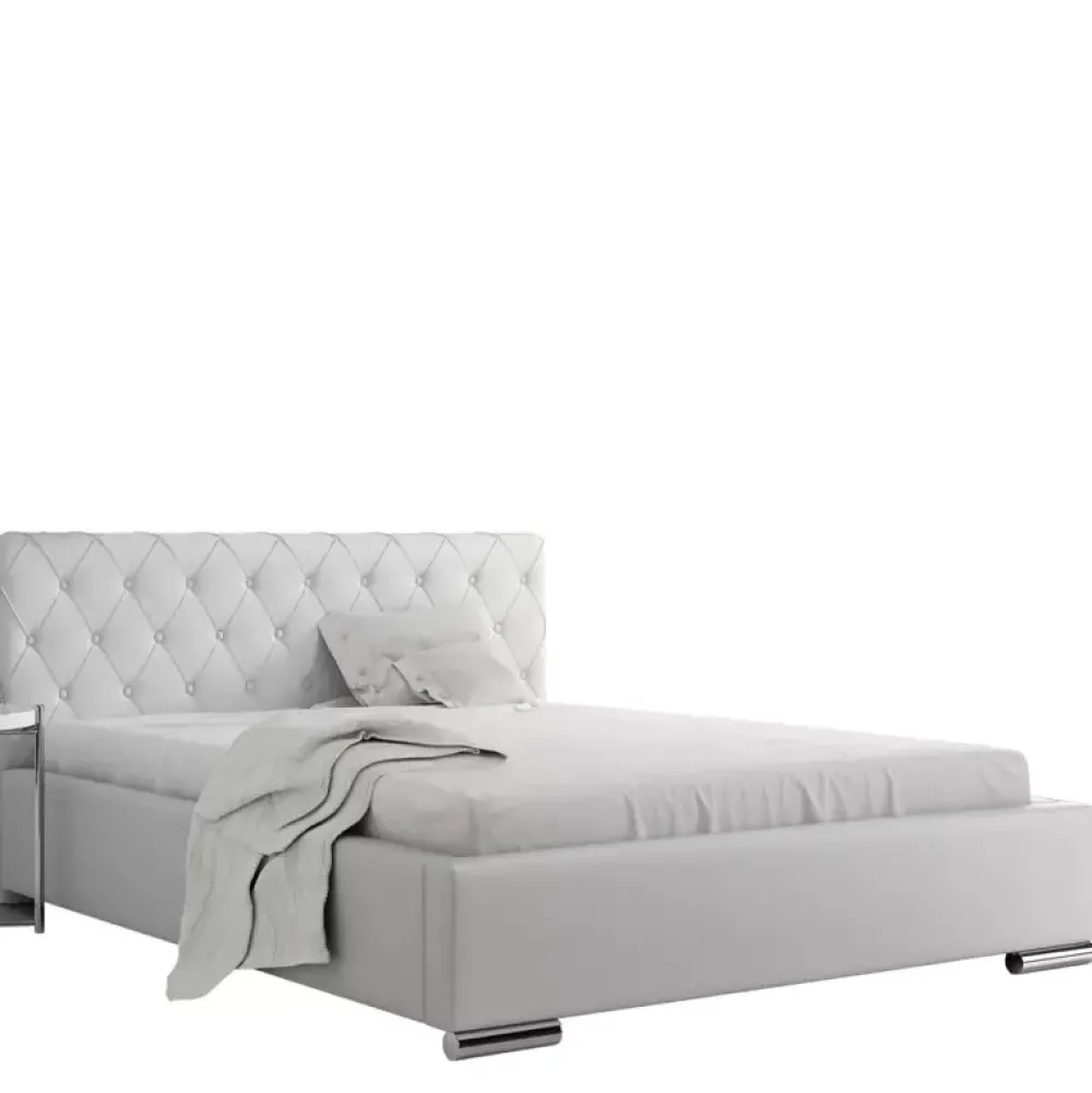 Łóżka Z Zagłówkiem|Łóżka Beżowe>Gruszka Łóżko tapicerowane 180x200 z ekoskóry PEKIN