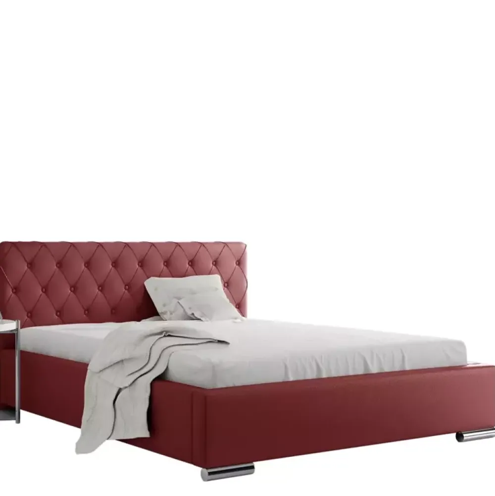 Łóżka Z Zagłówkiem|Łóżka Beżowe>Gruszka Łóżko tapicerowane 180x200 z ekoskóry PEKIN