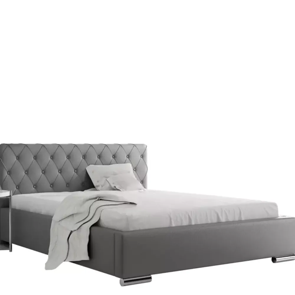 Łóżka Z Zagłówkiem|Łóżka Beżowe>Gruszka Łóżko tapicerowane 180x200 z ekoskóry PEKIN