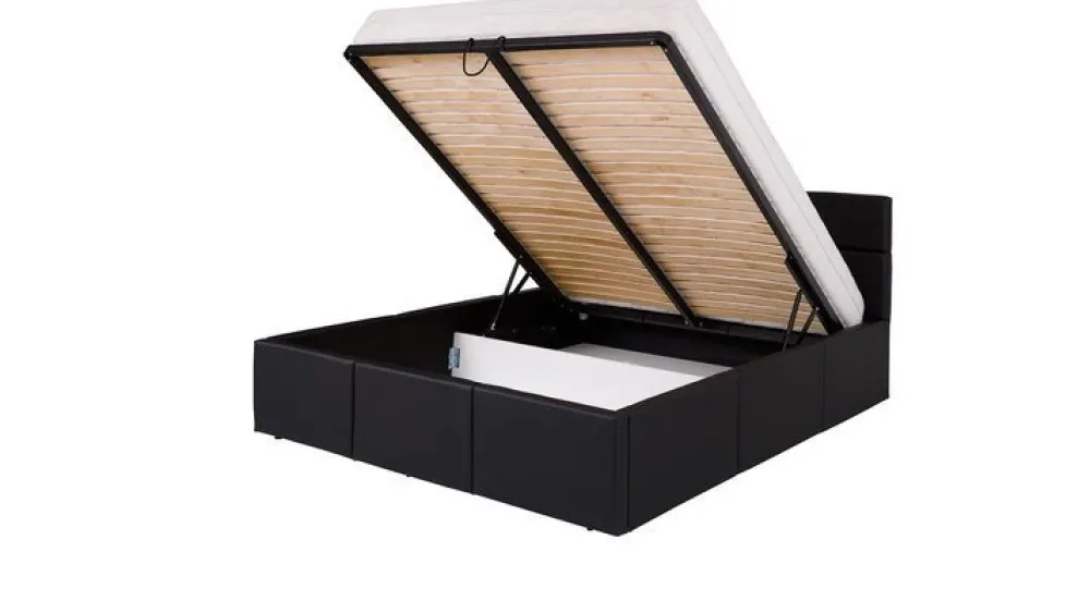 Łóżka Młodzieżowe|Łóżka Z Zagłówkiem>GiB Meble Łóżko tapicerowane 160x200 z pojemnikiem czarny MODERN