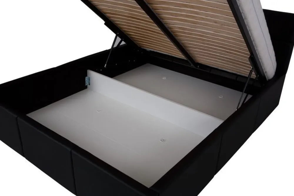 Łóżka Młodzieżowe|Łóżka Z Zagłówkiem>GiB Meble Łóżko tapicerowane 160x200 z pojemnikiem czarny MODERN