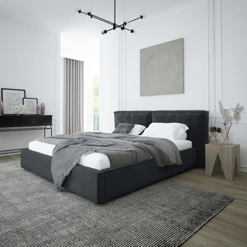 Łóżka Z Zagłówkiem|Łóżka Z Pojemnikiem>Laaph Studio Łóżko tapicerowane 180x200 z pojemnikiem PALISE