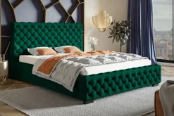 Łóżka Z Pojemnikiem|Łóżka Zielone>Riban Łóżko tapicerowane z pojemnikiem 200x200 cm QUINTE