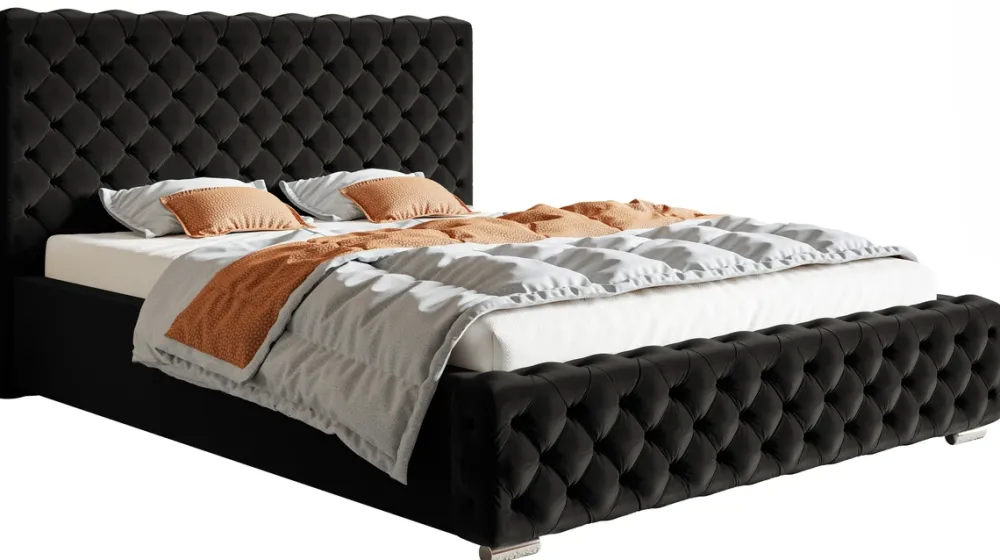 Łóżka Z Pojemnikiem|Łóżka Zielone>Riban Łóżko tapicerowane z pojemnikiem 200x200 cm QUINTE