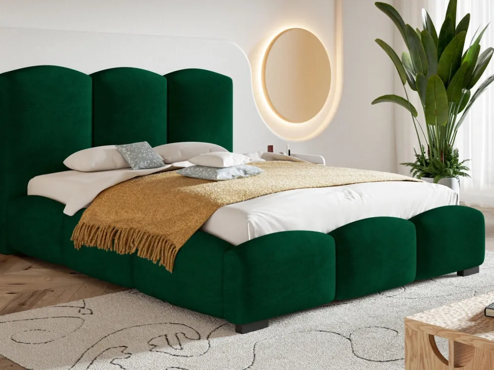 Łóżka Małżeńskie|Łóżka Ze Stelażem>Riban Łóżko tapicerowane z pojemnikiem na pościel 200x200 cm CERDI metalowy stelaż