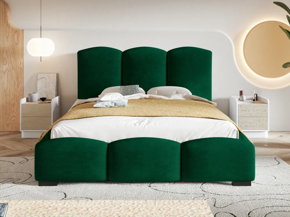 Łóżka Małżeńskie|Łóżka Ze Stelażem>Riban Łóżko tapicerowane z pojemnikiem na pościel 200x200 cm CERDI metalowy stelaż