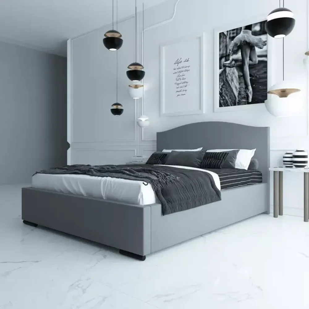 Łóżka Młodzieżowe|Łóżka Z Zagłówkiem>Laaph Studio Łóżko tapicerowane z pojemnikiem 160x200 BONA