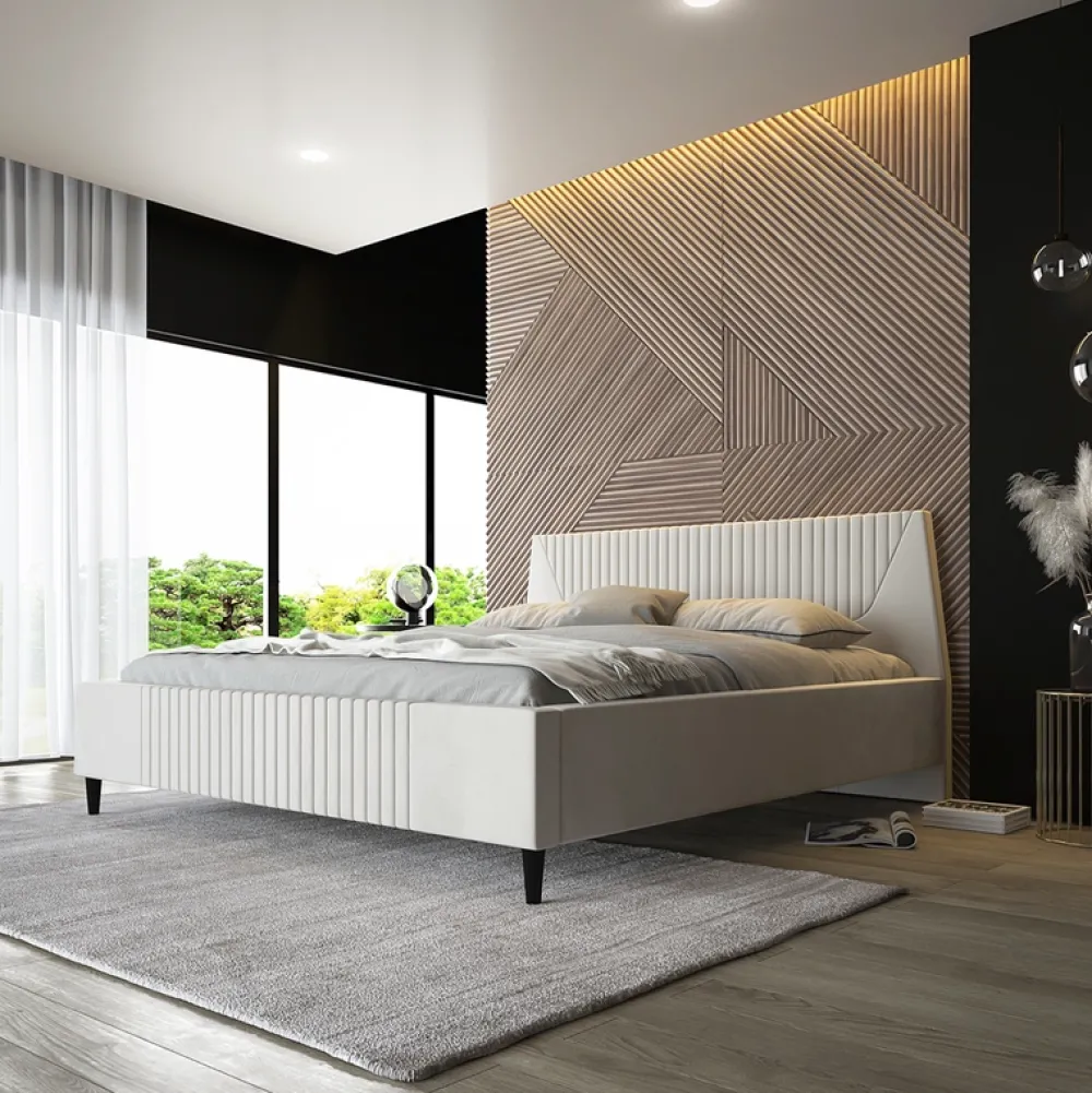 Łóżka Młodzieżowe|Łóżka Na Nóżkach>Laaph Studio Łóżko tapicerowane z pojemnikiem 160x200 ANUBIS