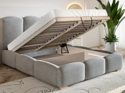 Łóżka Małżeńskie|Łóżka Ze Stelażem>Riban Łóżko tapicerowane z pojemnikiem na pościel 180x200 cm CERDI stelaż