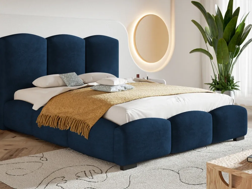 Łóżka Małżeńskie|Łóżka Ze Stelażem>Riban Łóżko tapicerowane z pojemnikiem na pościel 180x200 cm CERDI stelaż