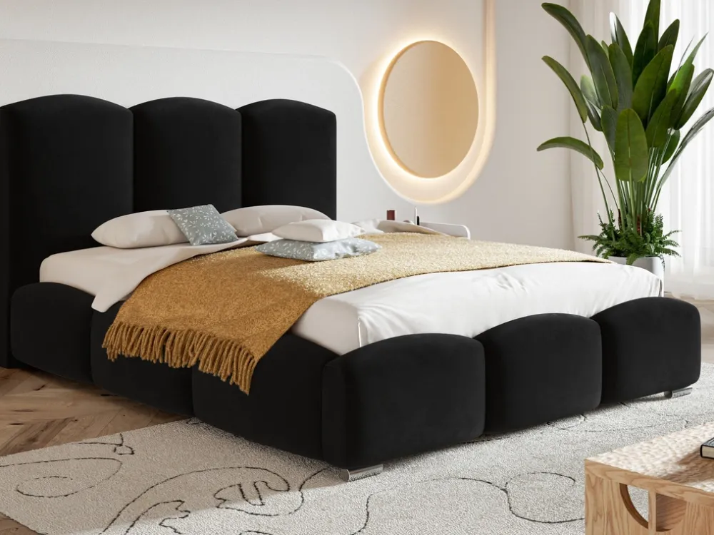 Łóżka Małżeńskie|Łóżka Ze Stelażem>Riban Łóżko tapicerowane z pojemnikiem na pościel 180x200 cm CERDI stelaż