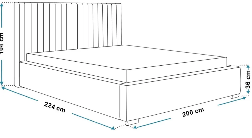 Łóżka Z Pojemnikiem|Łóżka Granatowe>Riban Łóżko tapicerowane z pojemnikiem i stelażem 180x200 cm HEROLD