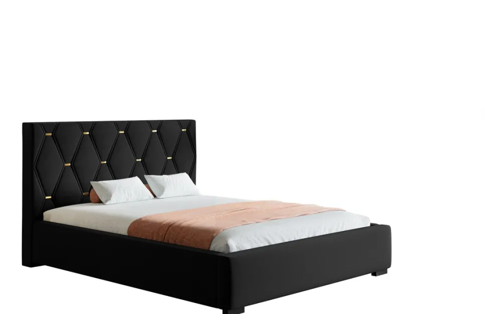 Łóżka Młodzieżowe|Łóżka Z Zagłówkiem>Riban Łóżko tapicerowane ze stelażem i pojemnikiem 160x200 cm HAPPE