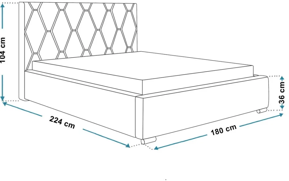 Łóżka Młodzieżowe|Łóżka Z Zagłówkiem>Riban Łóżko tapicerowane ze stelażem i pojemnikiem 160x200 cm HAPPE
