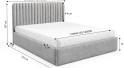 Łóżka Małżeńskie|Łóżka Ze Stelażem></noscript>Gruszka Łóżko 180x200 cm dwuosobowe do sypialni BELIVO tapicerowane