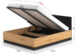 Łóżka Małżeńskie|Łóżka Z Zagłówkiem></noscript>ML Meble Łóżko 160x200 cm młodzieżowe z podnoszonym stelażem i pojemnikiem UMIO