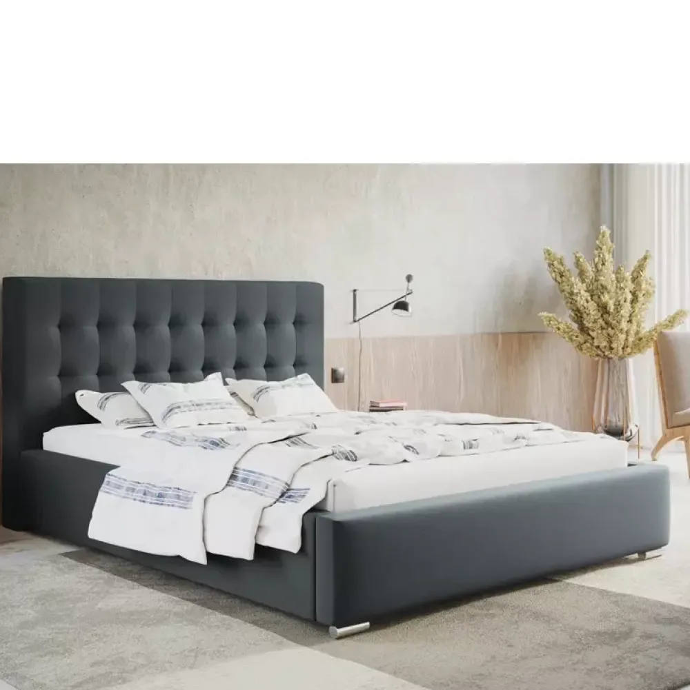 Łóżka Z Zagłówkiem|Łóżka Z Pojemnikiem>Riban Łóżko 200x200 cm tapicerowane z pojemnikiem NESS