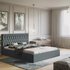 Łóżka Młodzieżowe|Łóżka Z Pojemnikiem>Riban Łóżko 140x200 cm z pojemnikiem PROVO szare