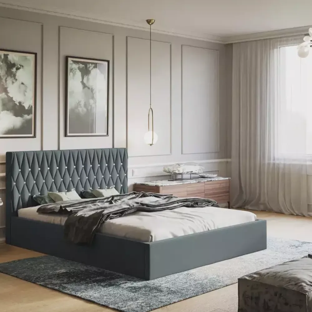 Łóżka Młodzieżowe|Łóżka Z Pojemnikiem>Riban Łóżko 140x200 cm z pojemnikiem PROVO szare