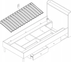 Łóżka Dziecięce|Łóżka Z Zagłówkiem>JUREK Łóżko 90x200 cm ze stelażem do pokoju młodzieżowego YOKO
