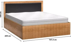 Łóżka Młodzieżowe|Łóżka Małżeńskie>JARSTOL Łóżko 160x200 do sypialni FONETTI dąb karmel