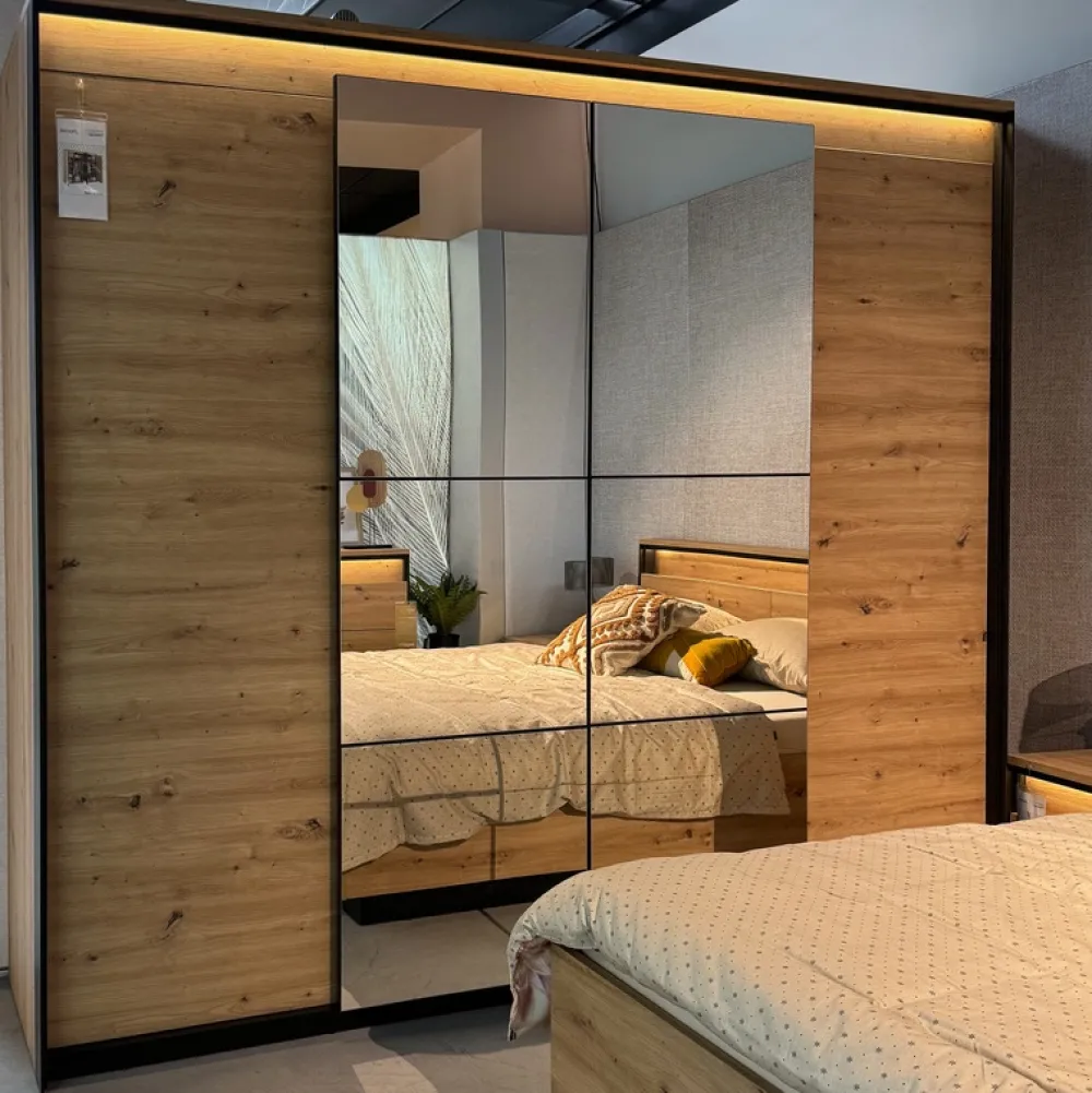 Łóżka Małżeńskie|Łóżka Ze Stelażem>lenart. Łóżko 180x200 do sypialni QUANT dąb artisan loft