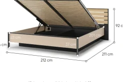 Łóżka Małżeńskie|Łóżka Ze Stelażem></noscript>lenart. Łóżko 180x200 do sypialni z pojemnikiem beżowe z oświetleniem ENNA