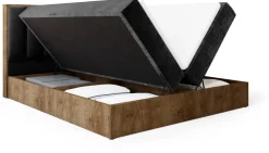 Meble Młodzieżowe|Łóżka Młodzieżowe>BROMARKT Łóżko 140x200 kontynentalne do sypialni LOFT II z pojemnikiem dąb lefkas