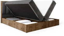 Meble Młodzieżowe|Łóżka Młodzieżowe>BROMARKT Łóżko 140x200 kontynentalne do sypialni LOFT II z pojemnikiem dąb lefkas