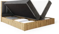 Meble Młodzieżowe|Łóżka Młodzieżowe>BROMARKT Łóżko 140x200 kontynentalne do sypialni LOFT II z pojemnikiem dąb artisan