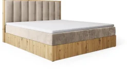 Meble Młodzieżowe|Łóżka Młodzieżowe></noscript>BROMARKT Łóżko 140x200 kontynentalne do sypialni LOFT II z pojemnikiem dąb artisan